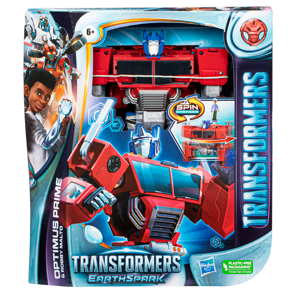 Transformers EarthSpark Spin Changer Optimus Prime and Robby Malto ...