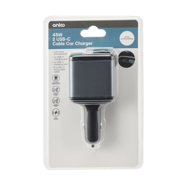 Car Charger Usb C Charger Officeworks Usb C Portable Phone Charger