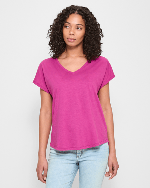 Australian Cotton V-Neck Slub T-Shirt | Target Australia