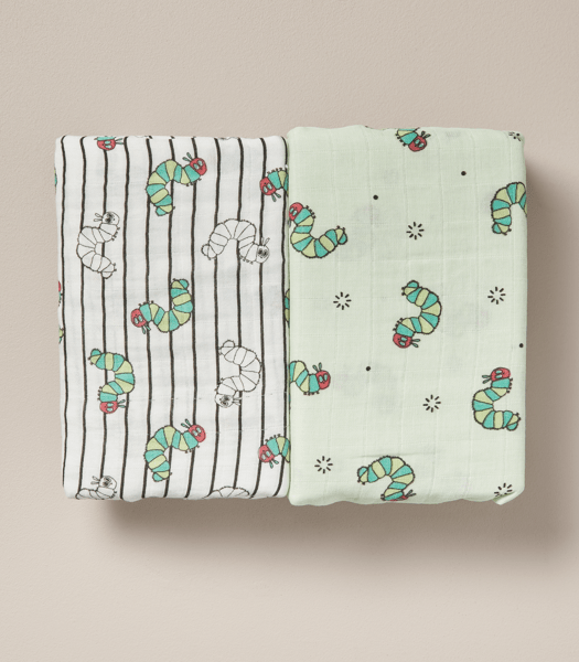 2 Pack Eric Carle Hungry Caterpillar Muslin Wraps Target Australia