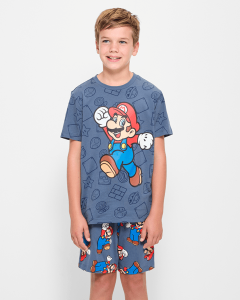 Super Mario Cotton Pyjama Set - Navy | Target Australia