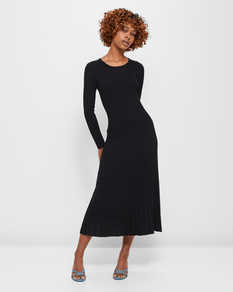Petites Long Sleeve Rib Knit Midi Dress Dannii Minogue Target Australia