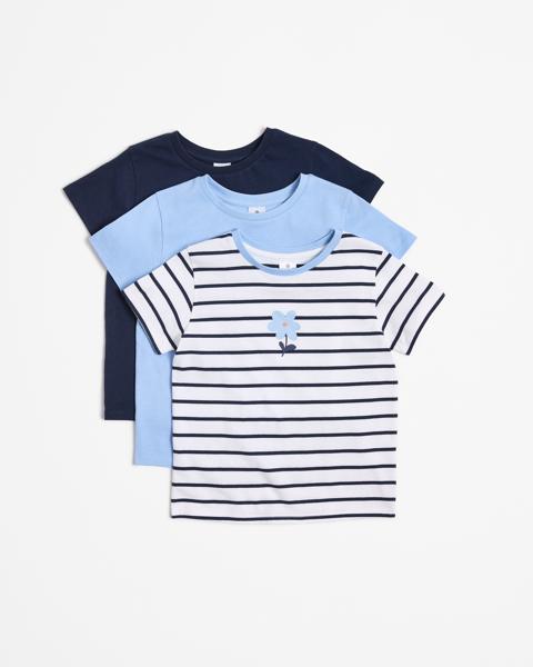 Australian Cotton T-shirt 3 Pack - Blue / Multi