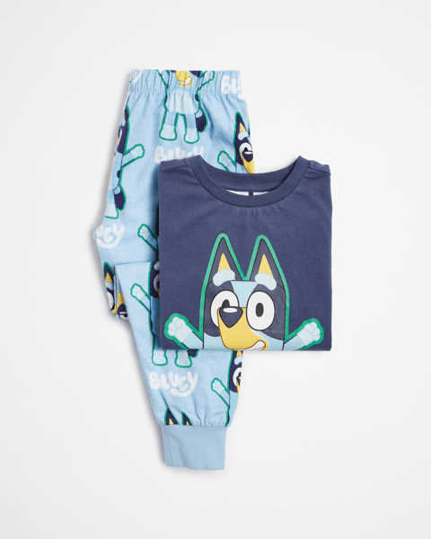 Buy M&Co Blue 100% Cotton Winter Floral Long Sleeve Wide Leg Pyjamas Set From The UK Online Shop