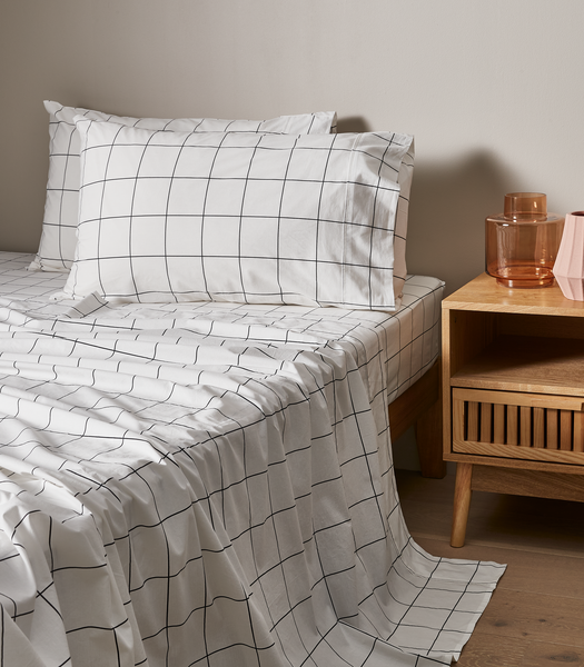 Stonewash Printed Sheet Set Reid Grid Target Australia