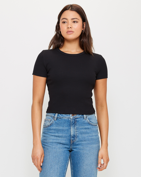 Australian Cotton Ribbed Hip Line Crew T-Shirt - Lily Loves | Target ...