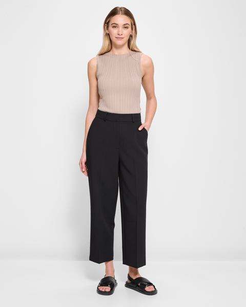 Tailored Straight Leg Ankle Pants
