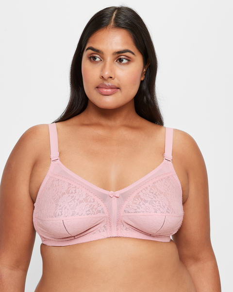 Plus Size Firm Support Wirefree Bra - Soft Rose