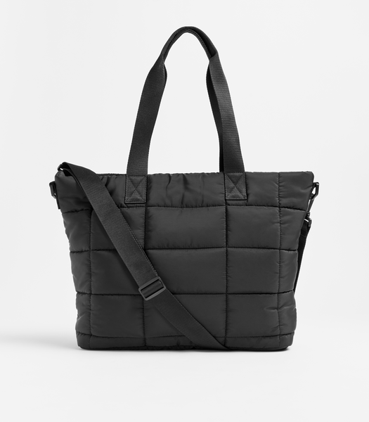 Casual Quilt Tote Bag - Black | Target Australia