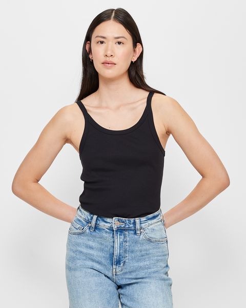 Australian Cotton Rib Cami - Black | Target Australia