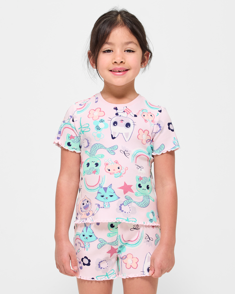 Gabby's Dollhouse Cotton Rib Pyjama Set - Pink | Target Australia