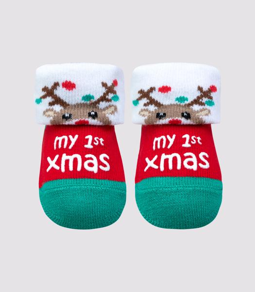Baby Underworks My 1st Christmas Bootie 1 Pack Reindeer Target