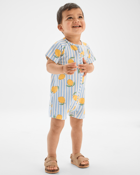 Happy Smart Crab Design Baby Cotton Romper