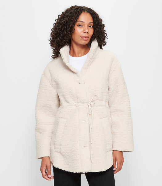 NWT Clad and Cloth The Chai Furry Sherpa Teddy Coat Jacket in Cream deals