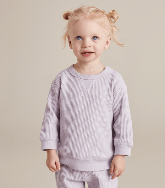 Washed Baby Waffle Hooded Top