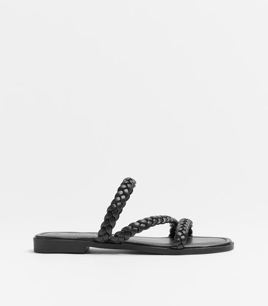 Womens Braided Strap Flat Sandal - Black | Target Australia