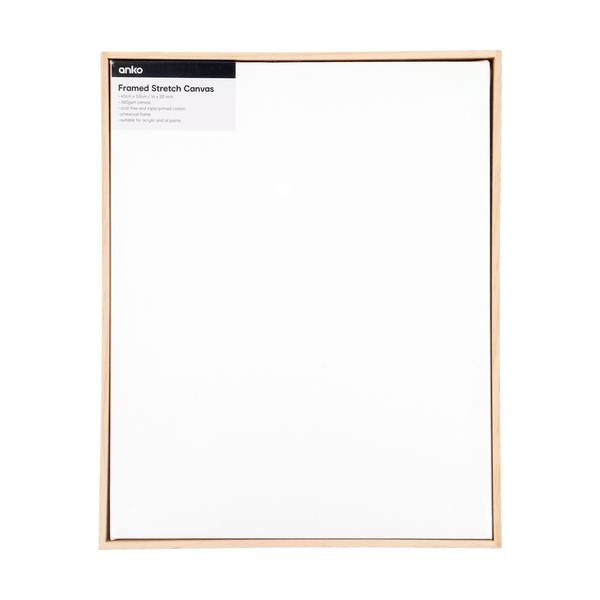Stretched Canvas with Wood Frame, 16