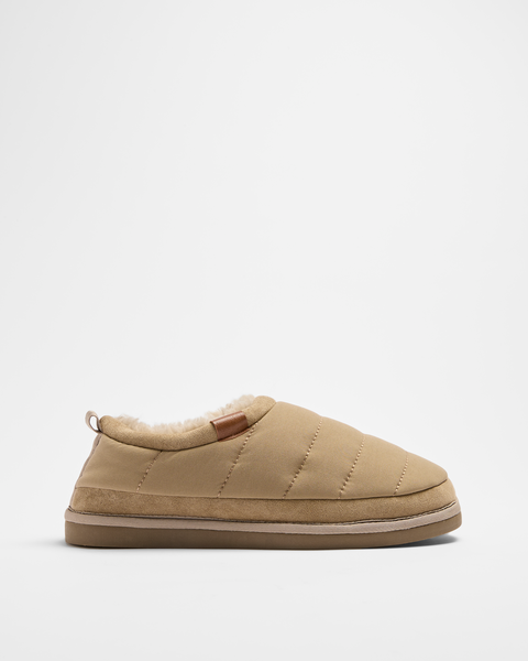 Mens Quilted Slipper - Drake - Taupe