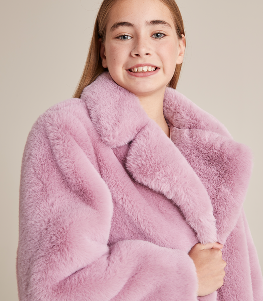 Pink fur coat target best sale