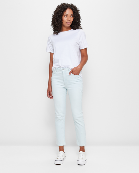 Straight High Rise Crop Length Denim Jeans | Target Australia