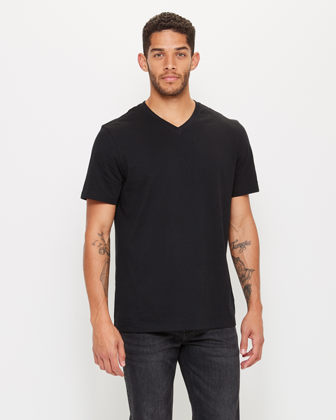 Australian Cotton V-Neck T-Shirt - Black | Target Australia