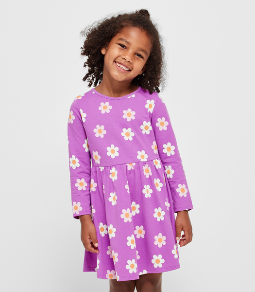 Print Cotton Skater Dress - Purple Daisy | Target Australia
