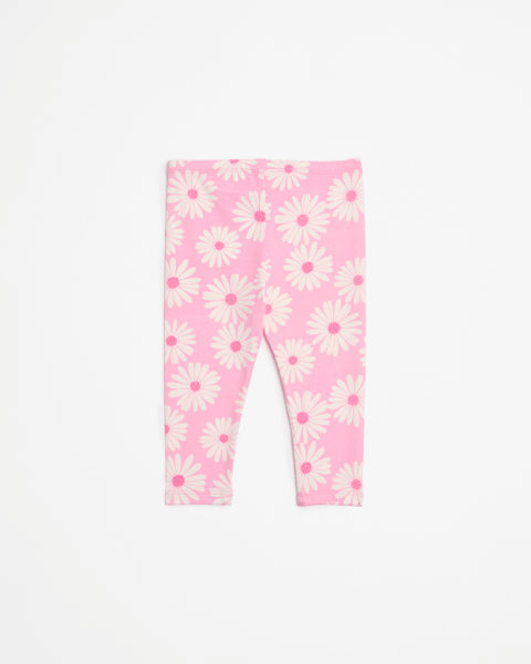 Babyhug Cotton Spandex Above Knee Length Bermuda Leaf Print- Orange main image 0