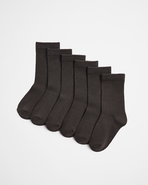 Maxx School Crew Socks 6 Pack - Charcoal | Target Australia