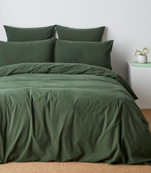 Arlo Stonewash Quilt Cover Set - Leaf Green | Target Australia