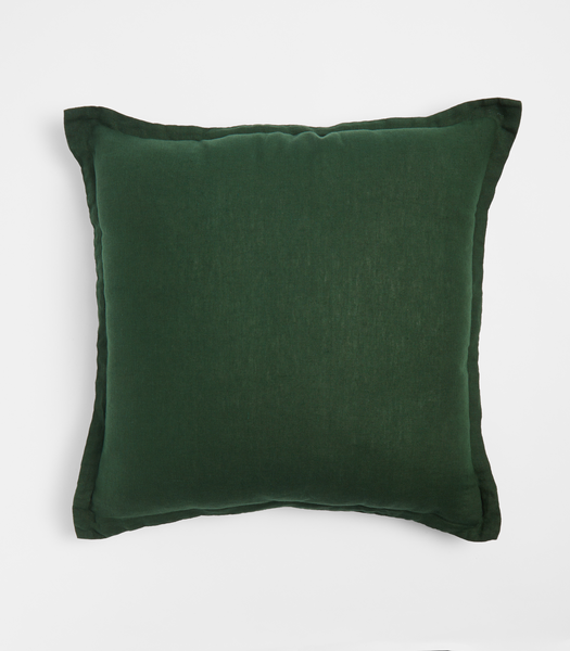 Layla Linen Cushion - Large - Pine Green