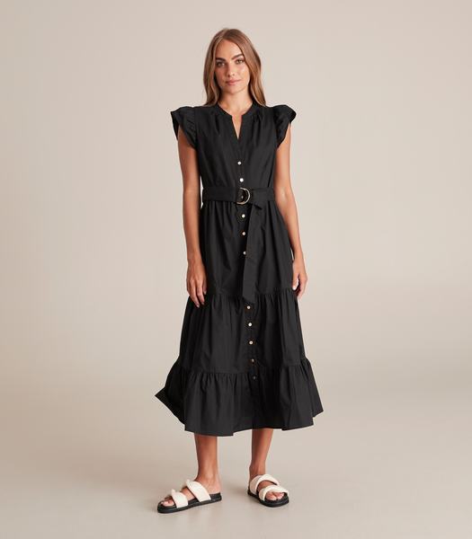 Preview Flutter Sleeve Midi Dress | Target Australia