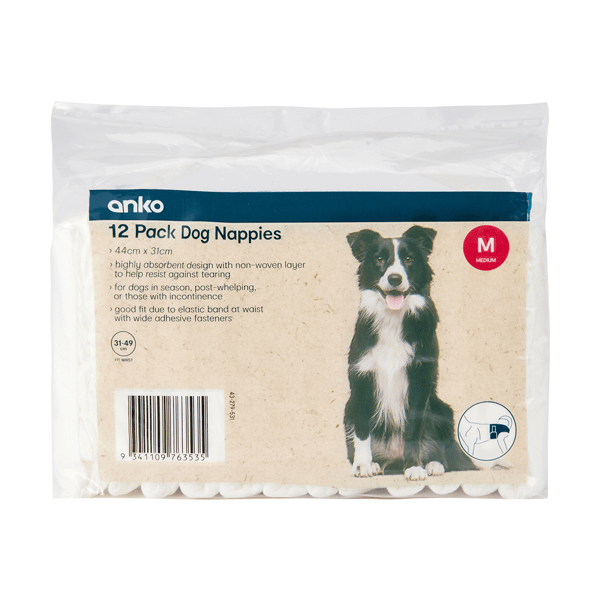 Dog Nappies Medium, 12 Pack Anko Target Australia