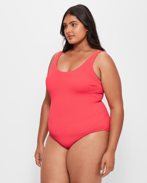 Crinkle One Piece Scoop Swim Bathers Red Target Australia
