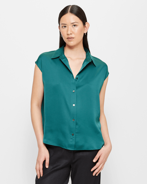 Satin Sleeveless Button Through Shirt Preview Target Australia