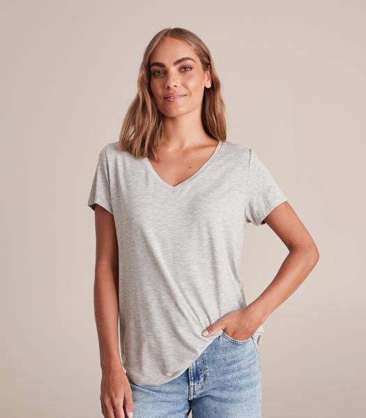 Modal/Elastane V-Neck T-Shirt | Target Australia