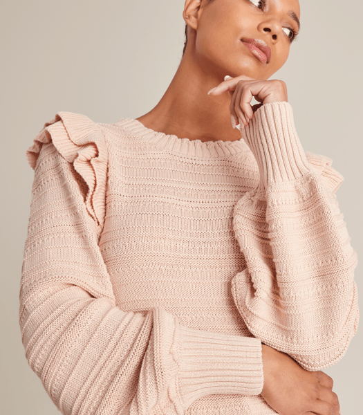 Frill Shoulder Puff Sleeve Knit Jumper | Target Australia