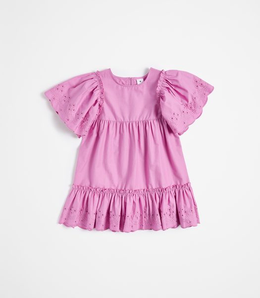 Flutter Sleeve Broderie Dress | Target Australia