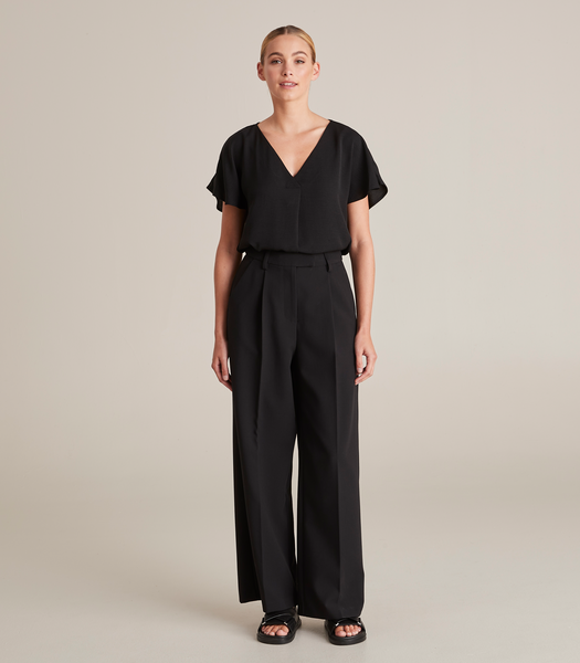 V-Neck Notch Blouse - Preview - Black | Target Australia