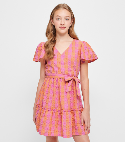 Gingham Wrap Front Dress | Target Australia