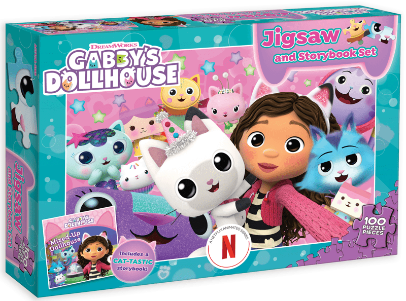 Gabby's Dollhouse Jigsaw And Storybook Set (Dreamworks 100 Pieces