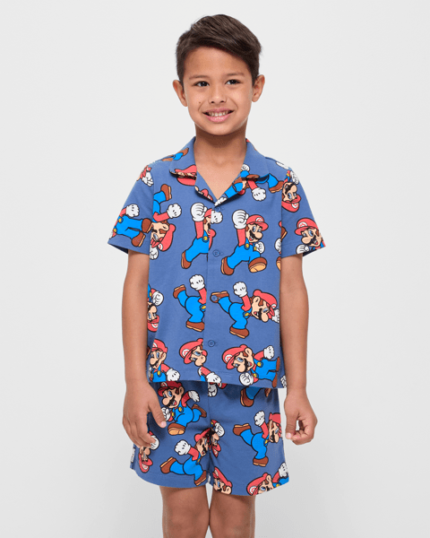 Super Mario Cotton Button Thru Pyjama Set | Target Australia