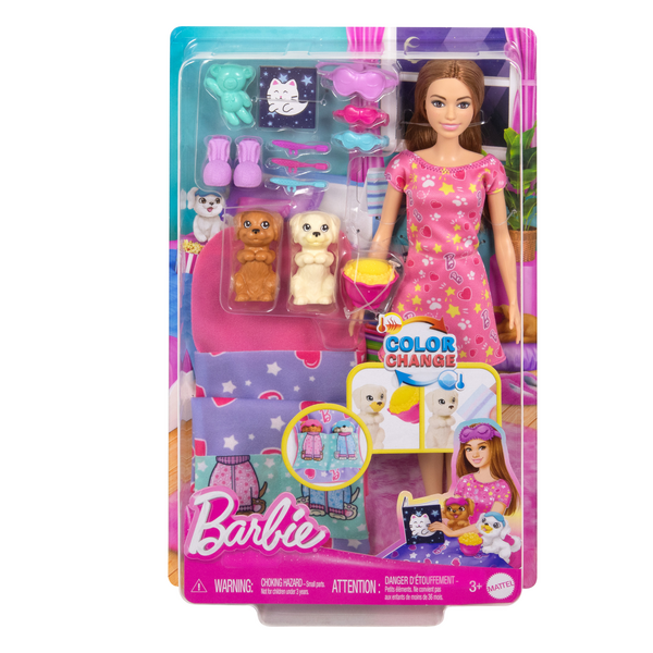 Barbie Doll & Puppy Slumber Party Playset | Target Australia