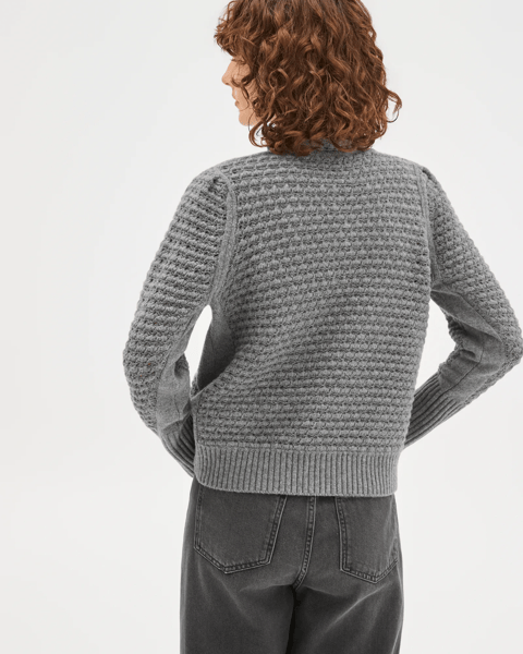 トップス basket knit cardigan Gray Basket Stitch Ruffle Neck Cardigan | Target Australia