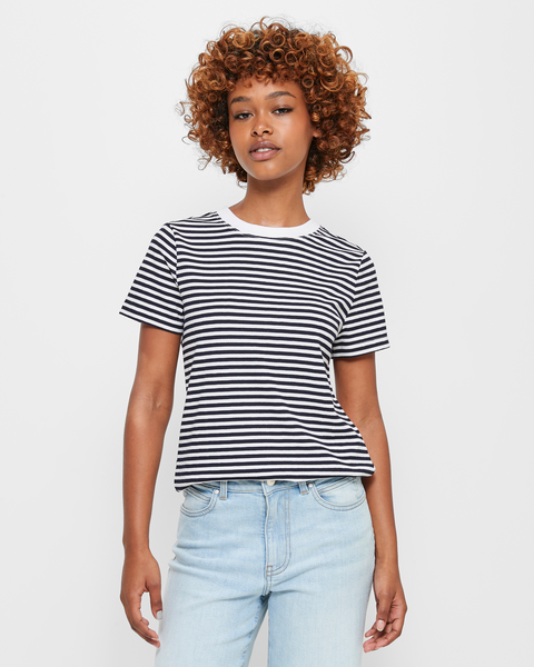 Petites Rib T-Shirt - Dannii Minogue - Black / White Stripe | Target ...