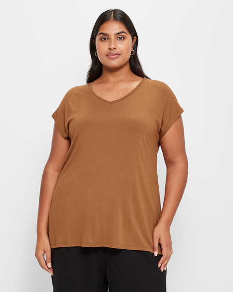 Plus Size V-Neck T-Shirt | Target Australia