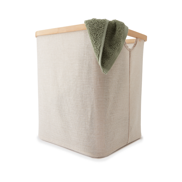 Linen Look Laundry Hamper with Bamboo Frame - Anko | Target Australia