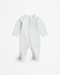 Cream Blue Stripe