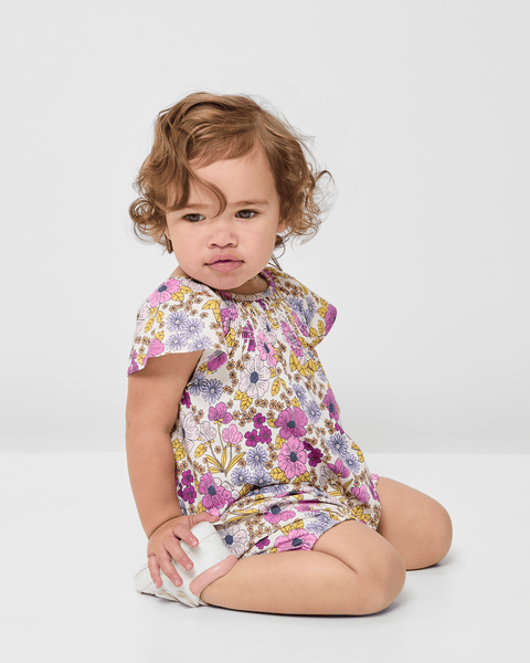 Baby Organic Cotton Jersey Floral Romper | Target Australia