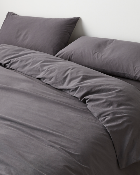 Arlo Stonewash Quilt Cover Set - Charcoal | Target Australia