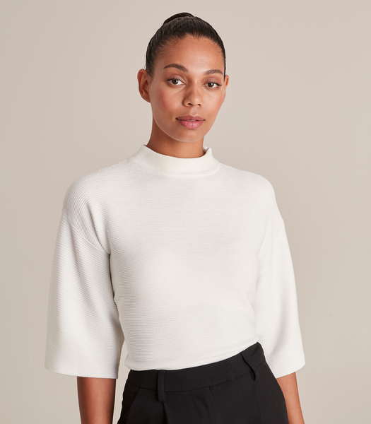 Preview Mock Neck Rib Knit Top